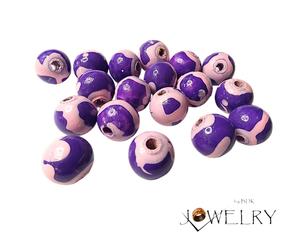 18-Pack Purple & Blush Pink Boho Designer Beads