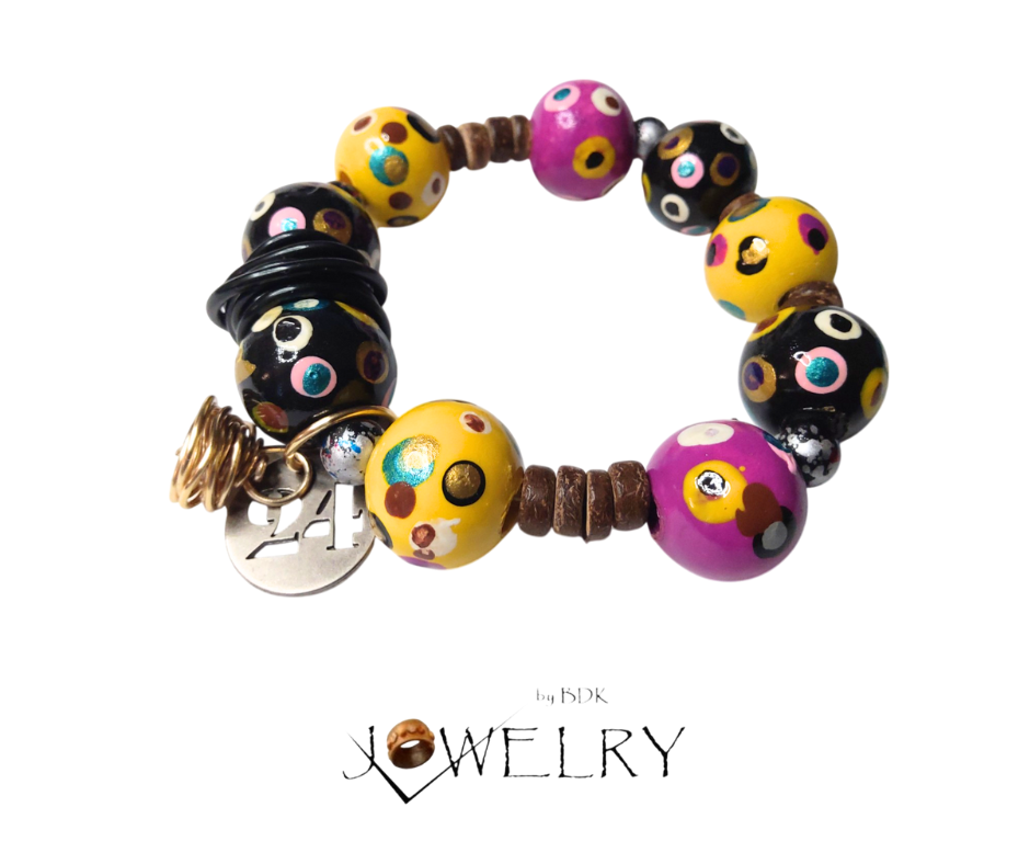 Handmade Boho Polka Dot Artistic Charm Bracelet