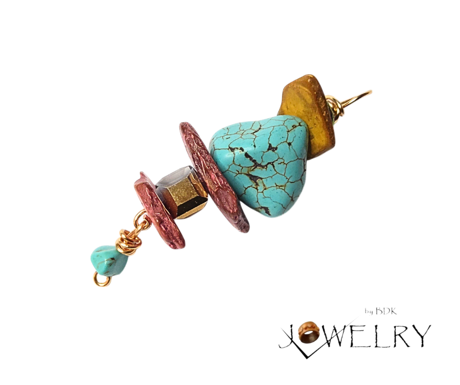 Howlite Turquoise & Coconut Chip Pendant