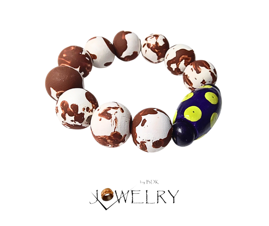 Cow Print Inspired Boho Polka Dot Bracelet
