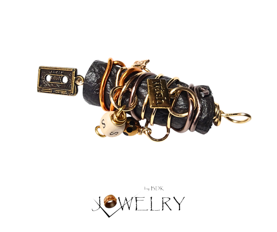 Vintage Inspired Boho Leather Charm Pendant