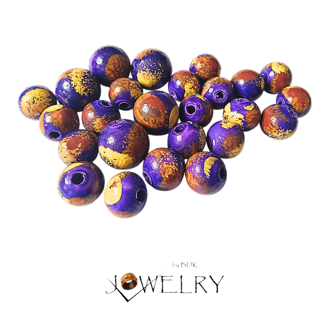 12-Pack Purple Multicolor Designer Beads