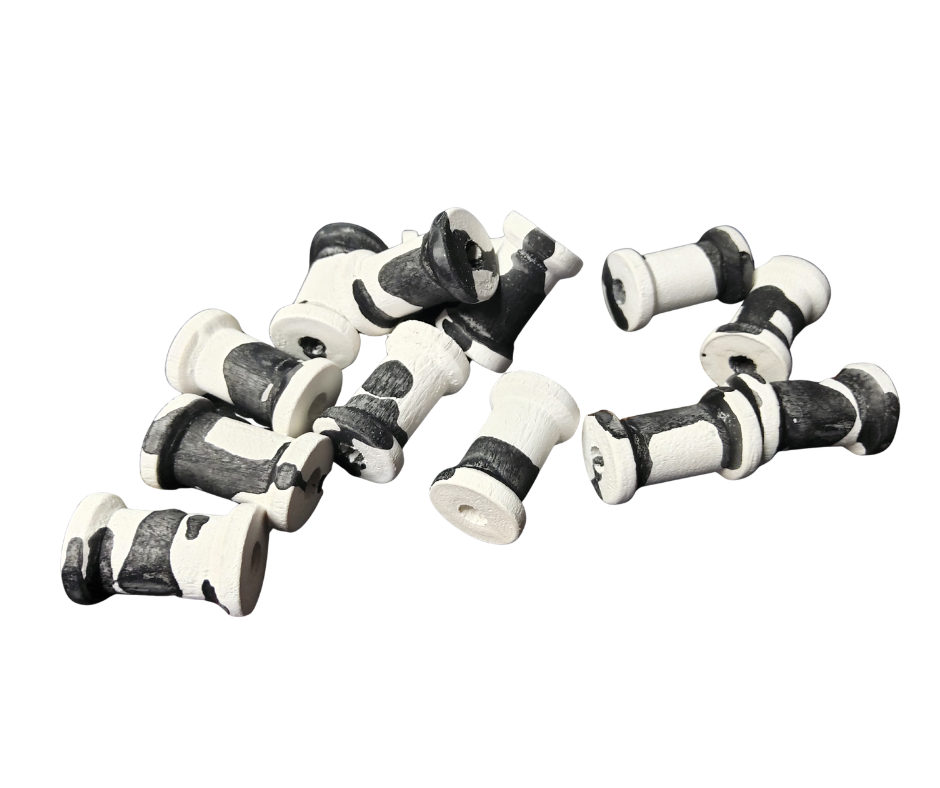10-PC Hand-Painted Mini Spool Beads