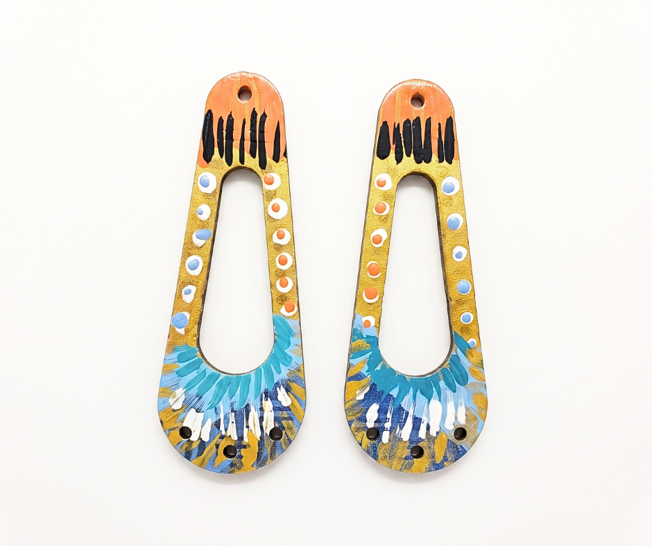 Hand-Painted Wood Earring Blanks