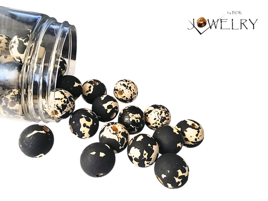 20-Pack Natural & Black Designer Beads