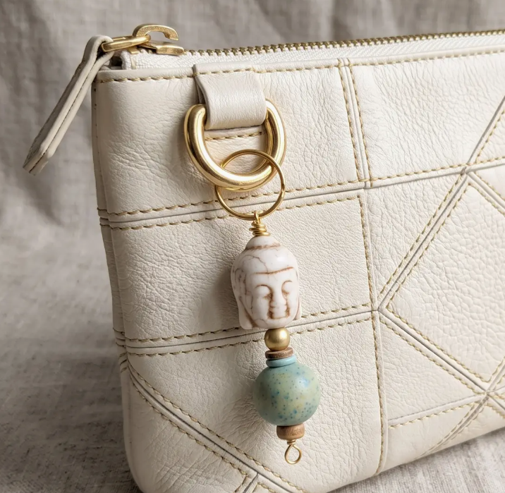 Ivory Turquoise Tranquil Buddha Keychains