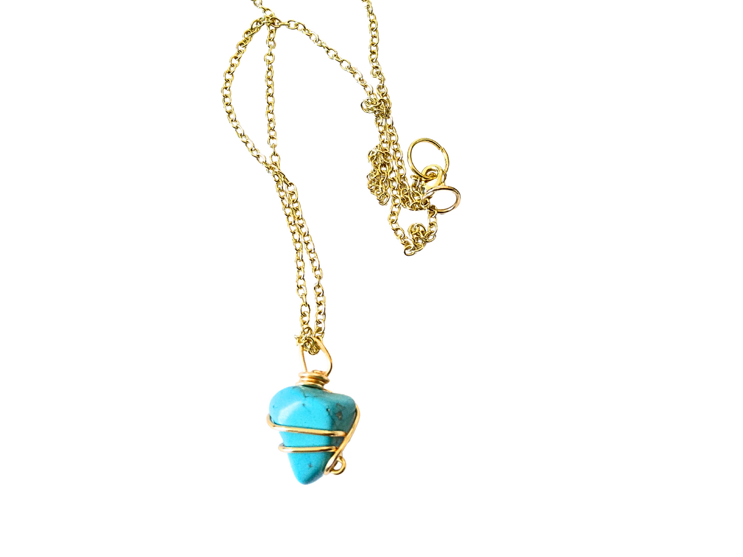 Mini Turquoise Howlite Chain Necklace