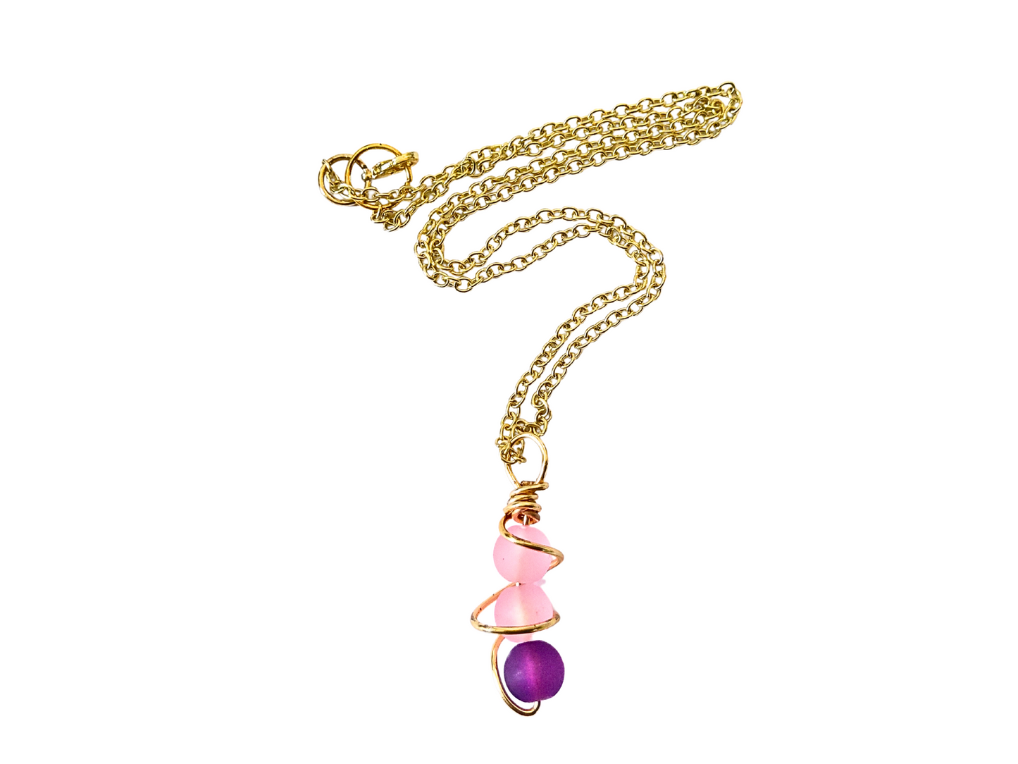 3-Bead Drop Chain Necklace