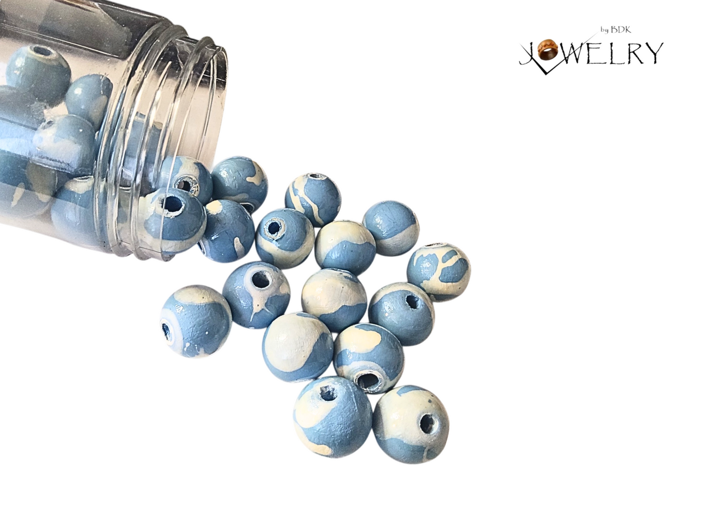 45-Pack Baby Blue & Cool White Designer Beads