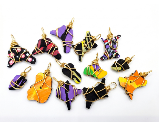 6‑Piece Custom Boho Charm Set – Hand‑Painted Wood