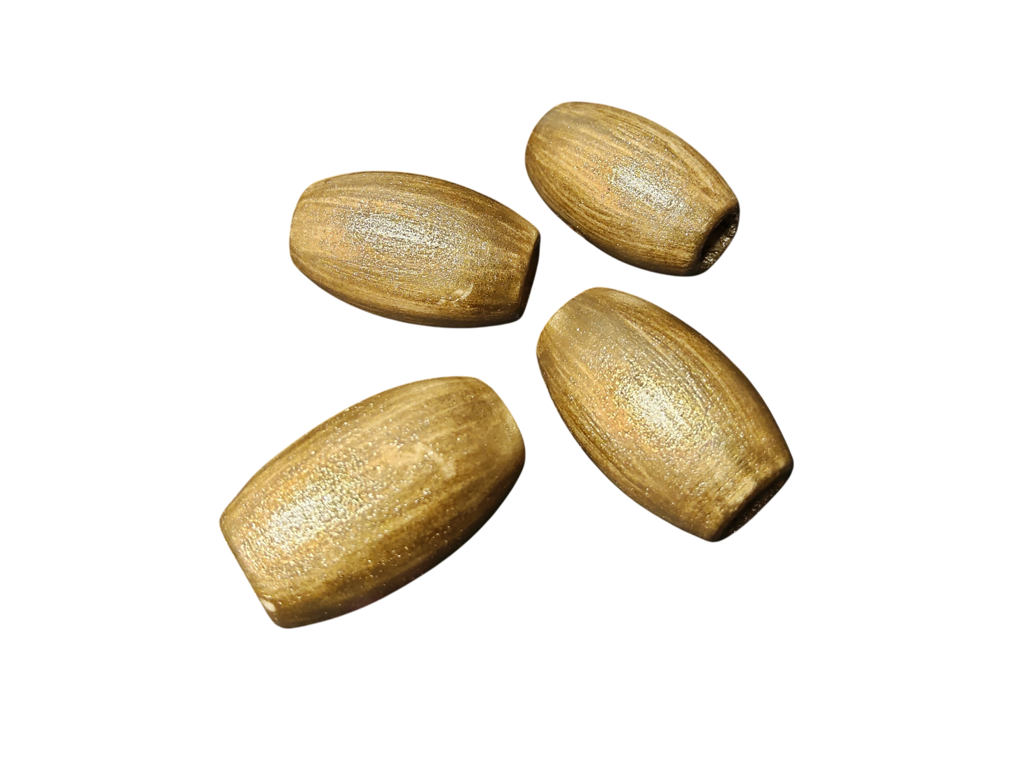 4-PC Gold Oval Focal Beads