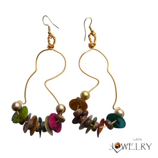 Color Splash Boho Wave Earrings – Handmade Artistic Dangle Jewelry
