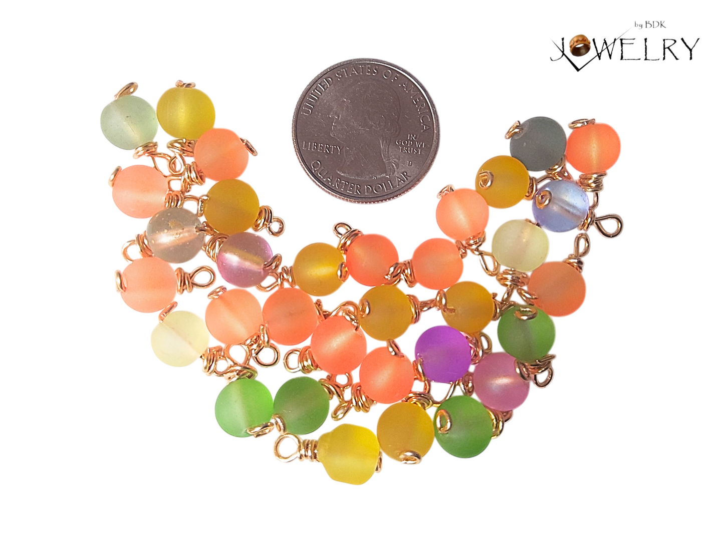 30-Pack Round Glass 8mm Charms