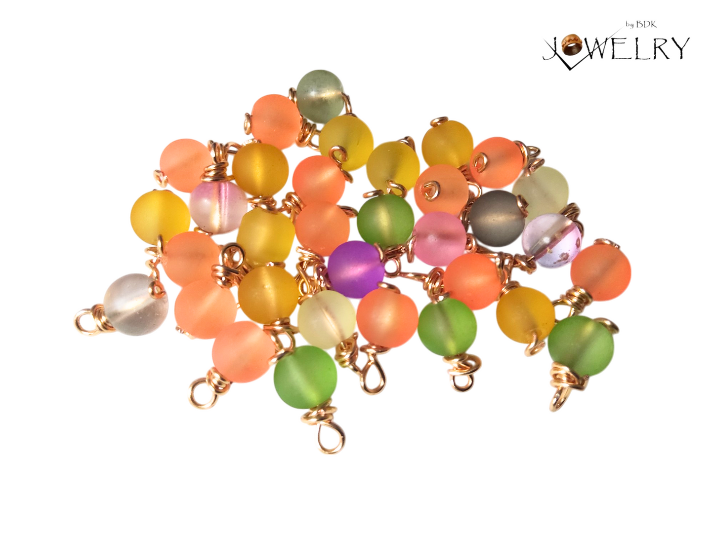 30-Pack Round Glass 8mm Charms