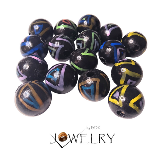 10-Pack Black Designer Beads