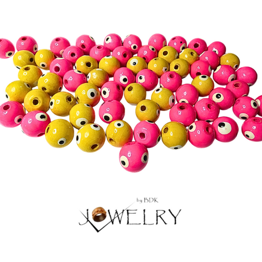 20-Pack Hot Pink & Yellow Polka Dot Beats