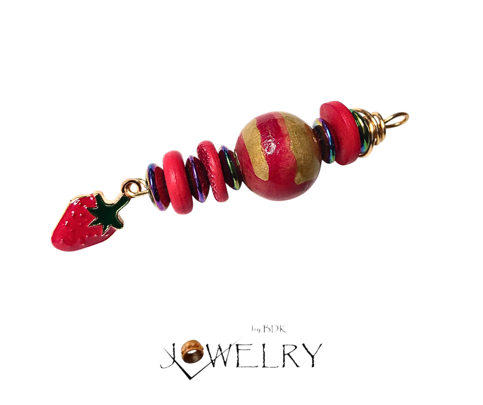 Strawberry Charm Dangle Boho Pendant