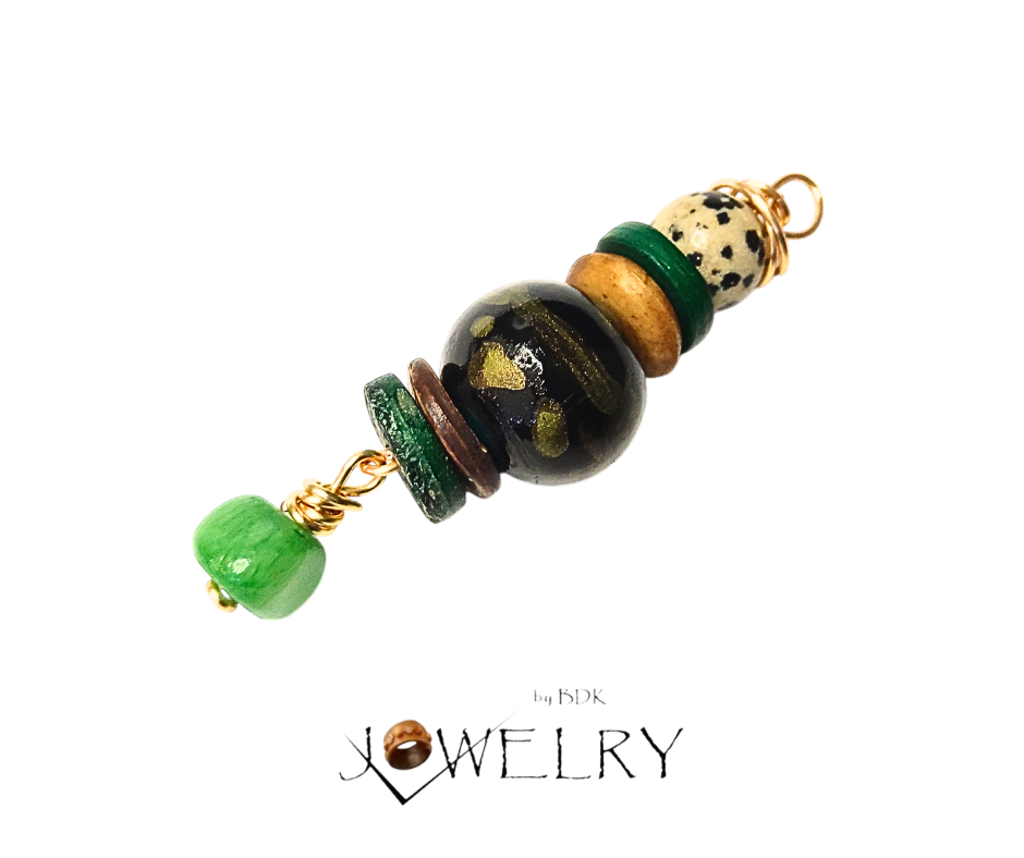 Green Dyed Jade Boho Pendant