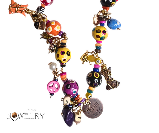 Handmade Junk Linked Charm Necklace