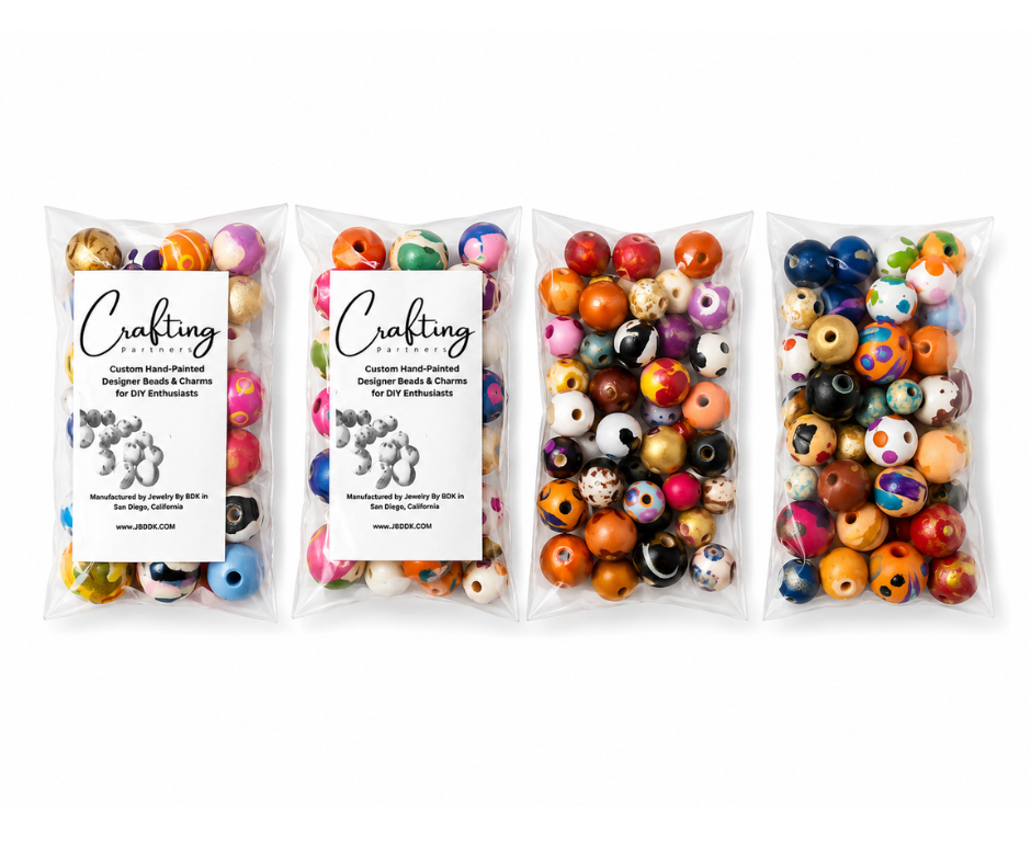 Hand-Painted Wood Beads 40-PC