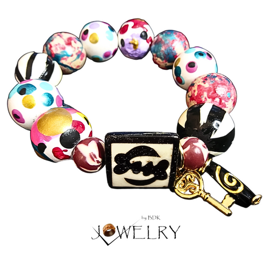 Artistic Chunky Adinkra Gye Nyame Charm Bracelet