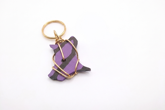 Midnight Violet Wire-Wrapped Keychains/Purse Accessory