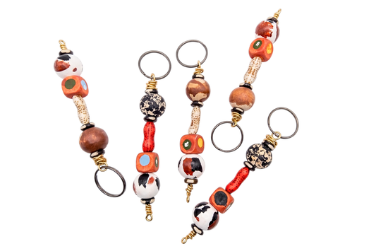 Boho Bag Charm: Handmade Cultural Beaded Chain
