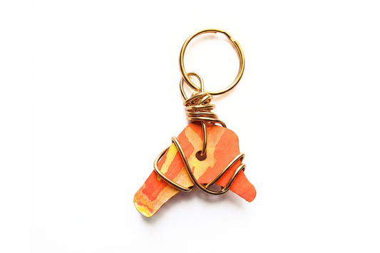 Sunset Glow Wire-Wrapped Keychain