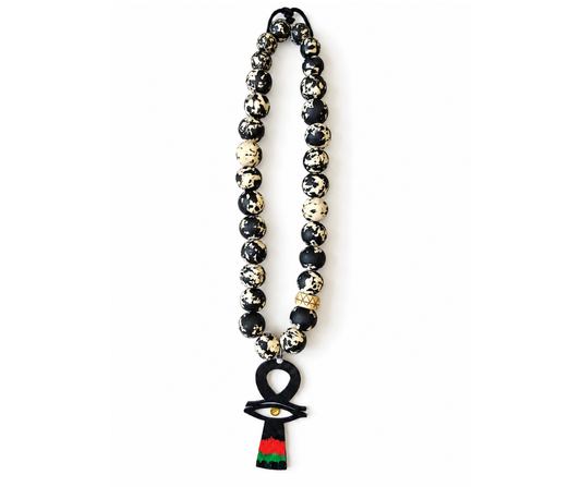 ANKH One-Of-a-Kind Hand-Painted Wood Necklace