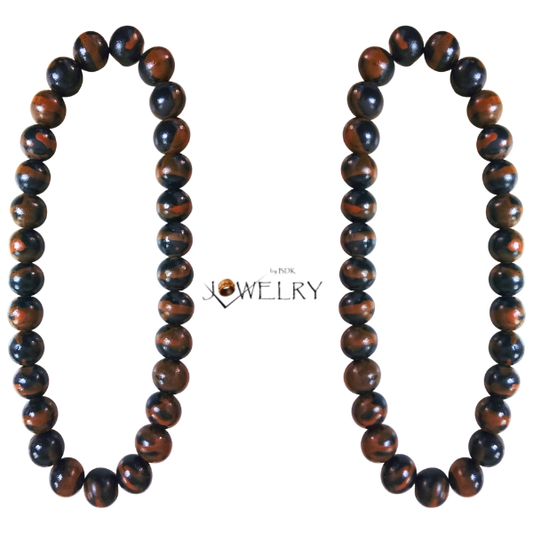 Black & Brown 25MM Wood Beaded Necklaces