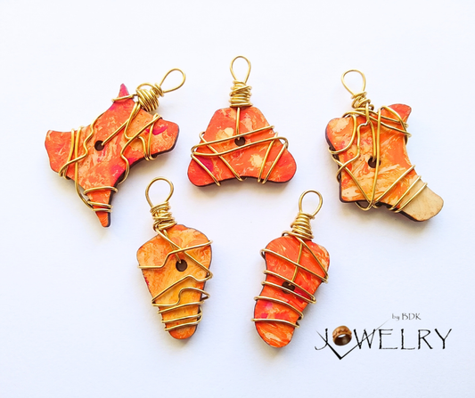 5-PC Lightweight Hand-Painted Wood Charms