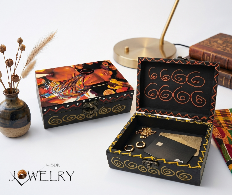 Mini Hand-Painted Wood Decorative Stash/Storage Box