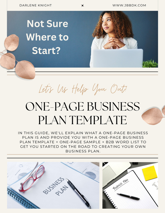 One Page Business Plan Template