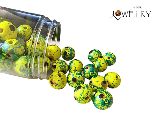 50-Pack Peacock Green Designer Beads