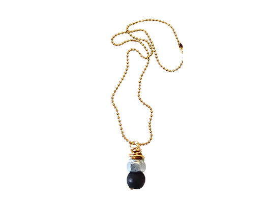 Hex-Nut Black Onyx Necklace