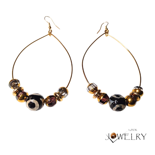 Agate Hoop Earrings