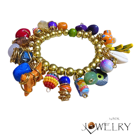 Boho Charm Beaded Stretch Bracelet