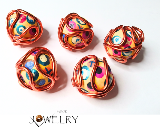 Hand-Painted Collectors ARt Wood Statement Beads